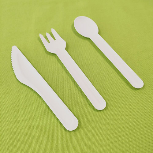 bagasse veitsi, haarukka ja lusikka