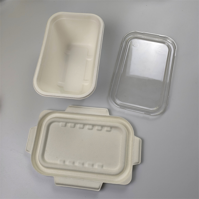 1000 ml:n suorakulmainen bagasse-säiliö